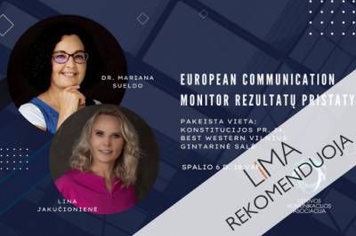  [LiMA REKOMENDUOJA]  „European Communication Monitor“ rezultatų pristatymas