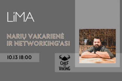 LiMA Vilniaus narių vakarienė restorane „SMOKE by Chef the viking“
