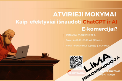 [LiMA REKOMENDUOJA] KAIP EFEKTYVIAI IŠNAUDOTI ChatGPT IR AI E-KOMERCIJAI?