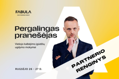 [PARTNERIO RENGINYS] Pergalingas pranešėjas | Viešojo kalbėjimo įgūdžių ugdymo mokymai 