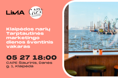 LiMA Klaipėdos narių Tarptautinės marketingo dienos šventinis vakaras bistro CAPE Šiaurinis
